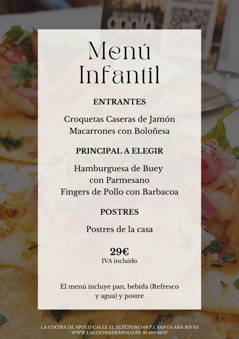 MENÚ INFANTIL
